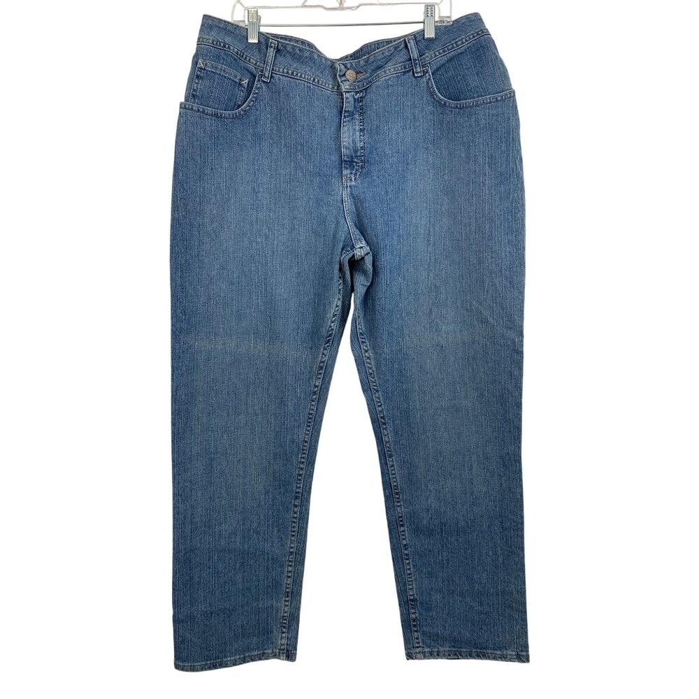 Lee Riders Womens Relaxed Straight Medium Blue Jeans Size 20W RGG10639 NWT